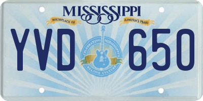 MS license plate YVD650