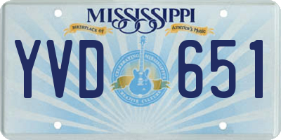 MS license plate YVD651