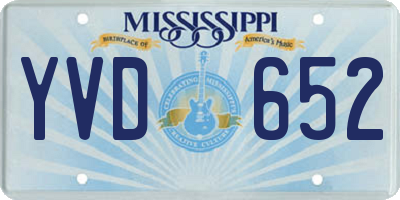 MS license plate YVD652