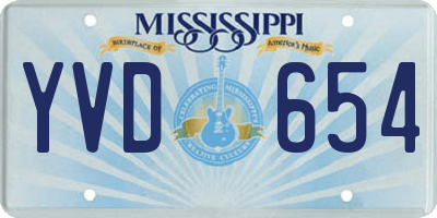 MS license plate YVD654