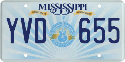 MS license plate YVD655