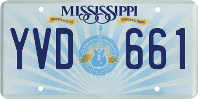 MS license plate YVD661