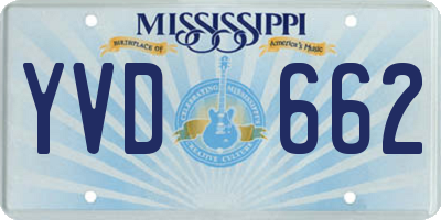 MS license plate YVD662