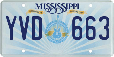 MS license plate YVD663