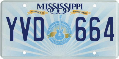 MS license plate YVD664