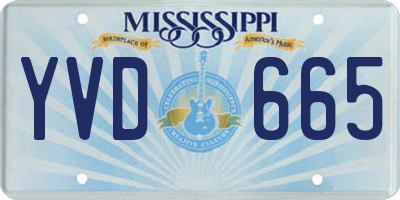 MS license plate YVD665