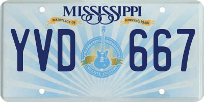 MS license plate YVD667