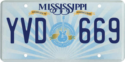 MS license plate YVD669