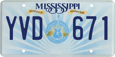 MS license plate YVD671