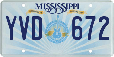 MS license plate YVD672