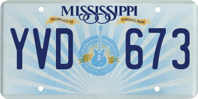 MS license plate YVD673