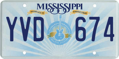 MS license plate YVD674