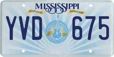 MS license plate YVD675