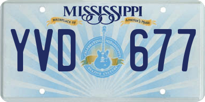 MS license plate YVD677