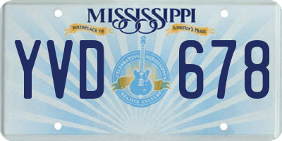 MS license plate YVD678