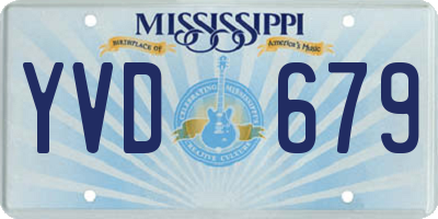 MS license plate YVD679