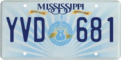 MS license plate YVD681