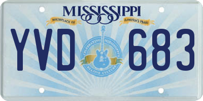 MS license plate YVD683