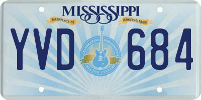 MS license plate YVD684