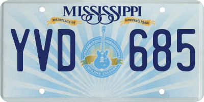 MS license plate YVD685