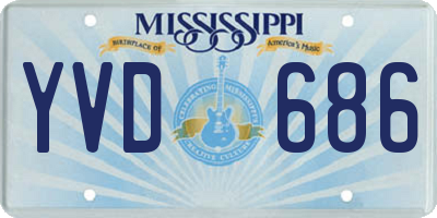 MS license plate YVD686
