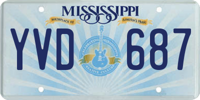 MS license plate YVD687