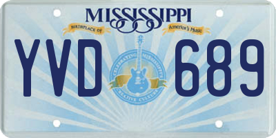 MS license plate YVD689