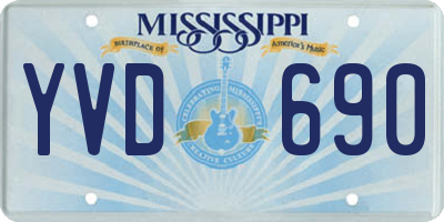 MS license plate YVD690