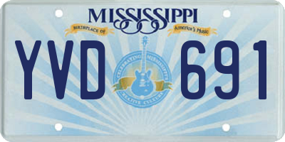 MS license plate YVD691