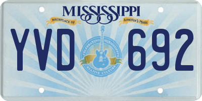 MS license plate YVD692