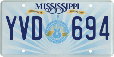 MS license plate YVD694