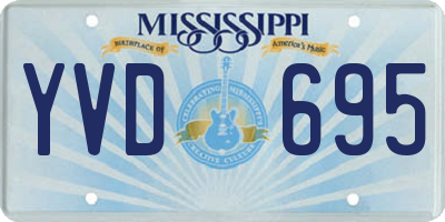 MS license plate YVD695