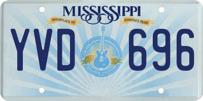 MS license plate YVD696