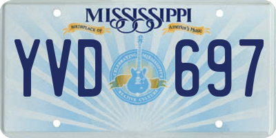 MS license plate YVD697