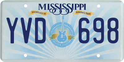 MS license plate YVD698