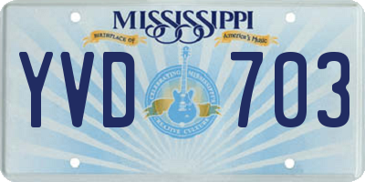 MS license plate YVD703