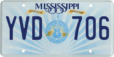 MS license plate YVD706
