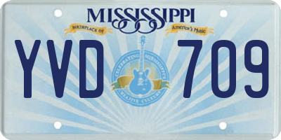MS license plate YVD709