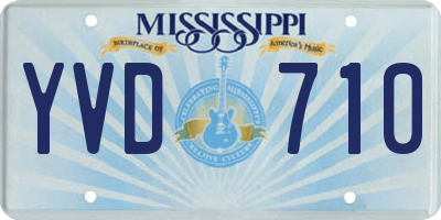 MS license plate YVD710