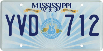 MS license plate YVD712