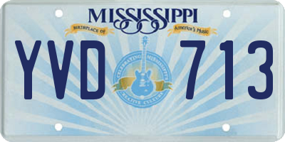 MS license plate YVD713