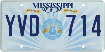 MS license plate YVD714