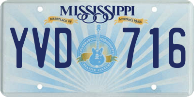 MS license plate YVD716