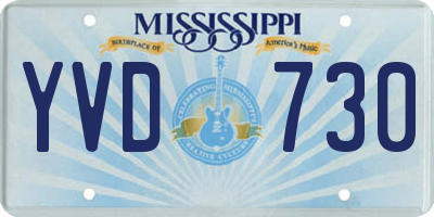 MS license plate YVD730