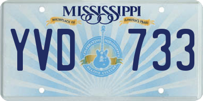 MS license plate YVD733