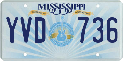 MS license plate YVD736