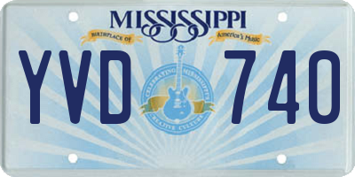 MS license plate YVD740