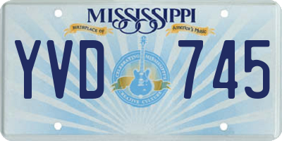 MS license plate YVD745
