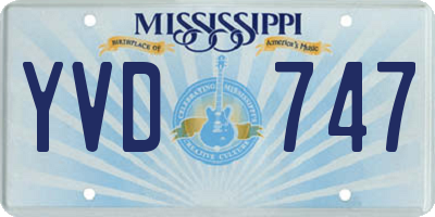 MS license plate YVD747