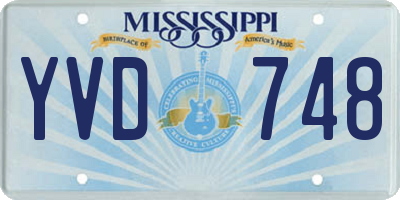 MS license plate YVD748